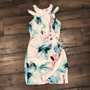 Floral print halter dress